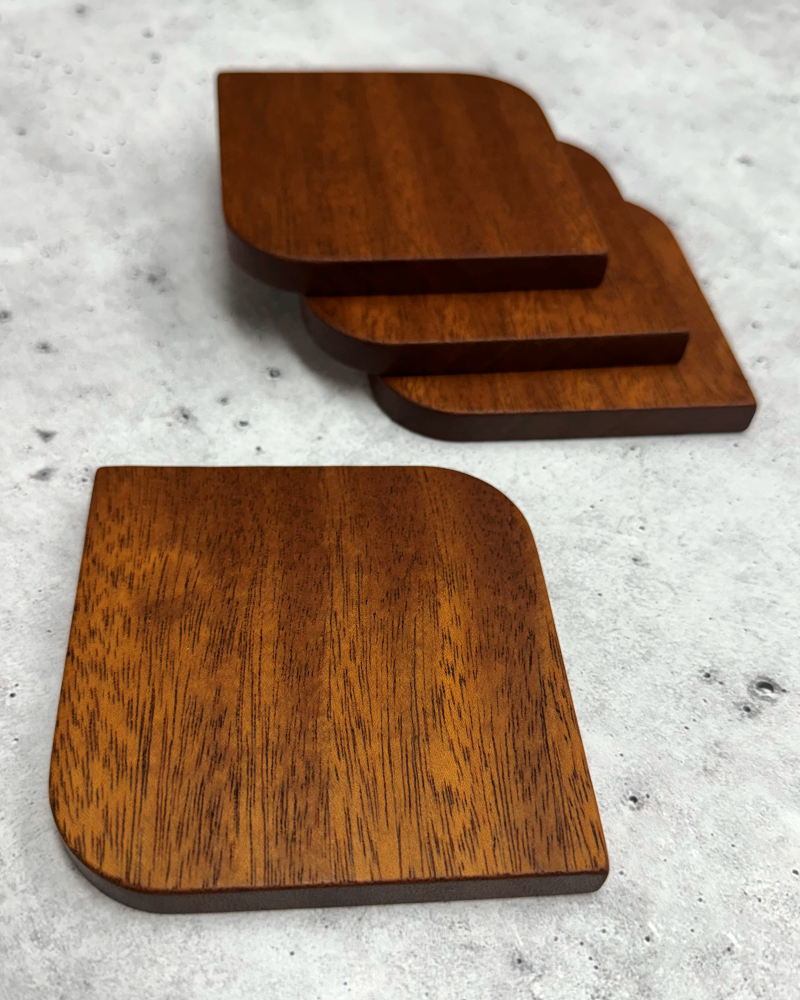 Flux Coaster Set - African Mahogany