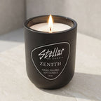 “Luxury botanical candle with soy–coconut wax.”