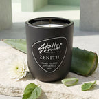 “Zenith candle showcasing fresh green scent profile.”